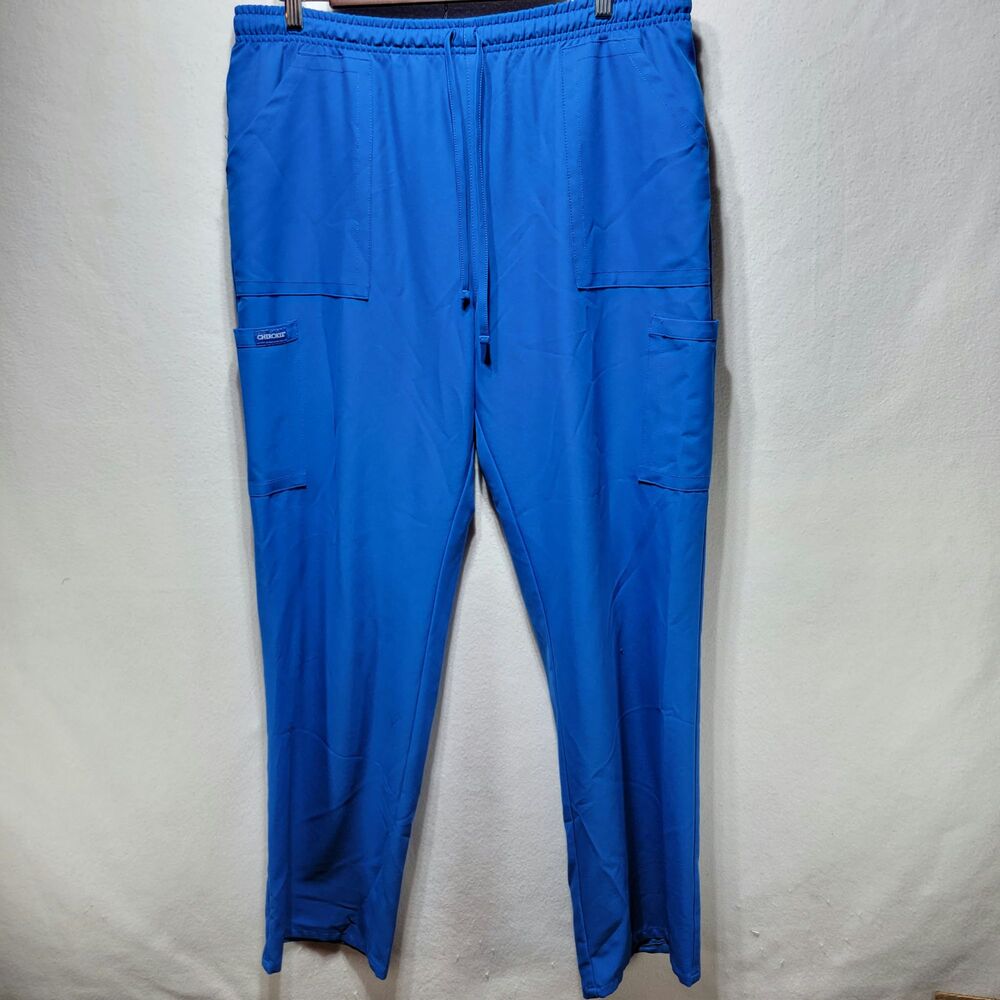 Cherokee Scrub Pants Womens Large Blue Straight Leg High Rise Drawstring